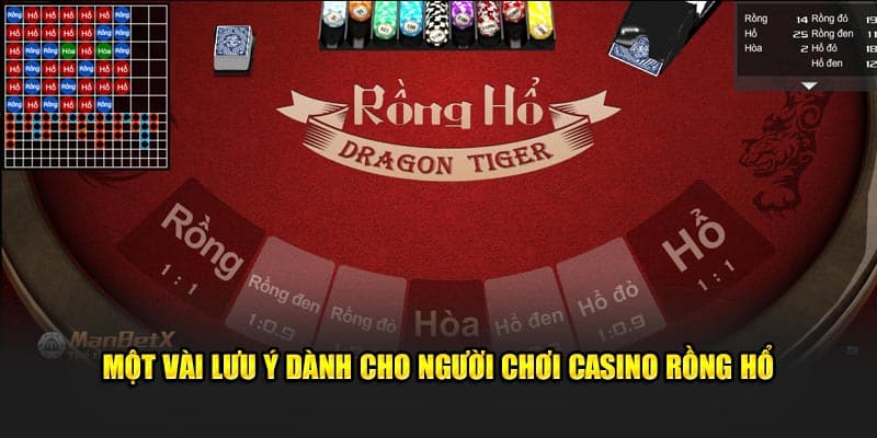 Một vài lưu ý dành cho người chơi casino rồng hổ 